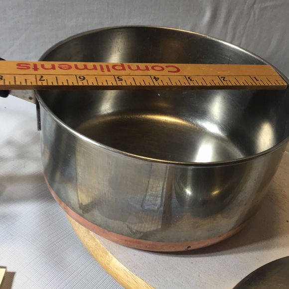 Vintage copper bottom stainless steel Paul Revere ware 2 quart saucepan - Picture 7 of 8